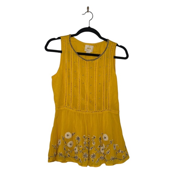 MAEVE Anthropologie Calendula Embroidered Peplum Blouse - Picture 9 of 15